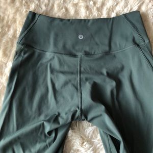 Lululemon olive green scalloped mesh tight